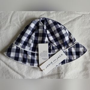 Janie and Jack Navy Checkered Kids Hat